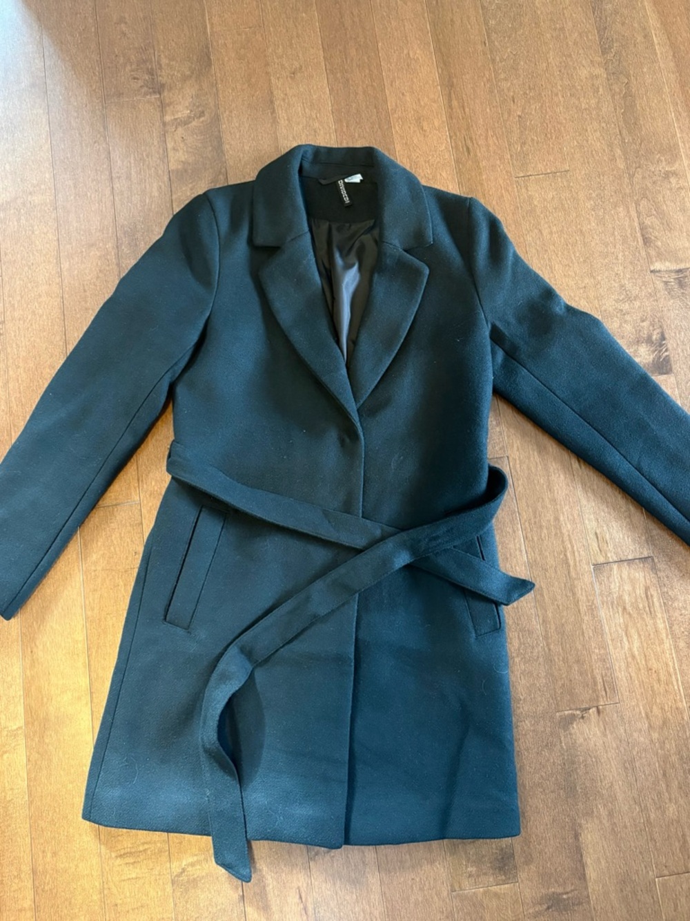 H&M Black Belted Coat